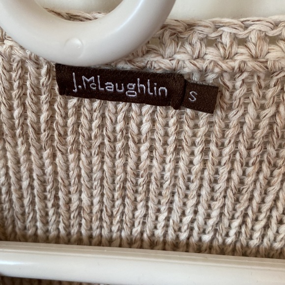J.McLaughlin 100% cotton sweater - white and tan colors. - Picture 2 of 5